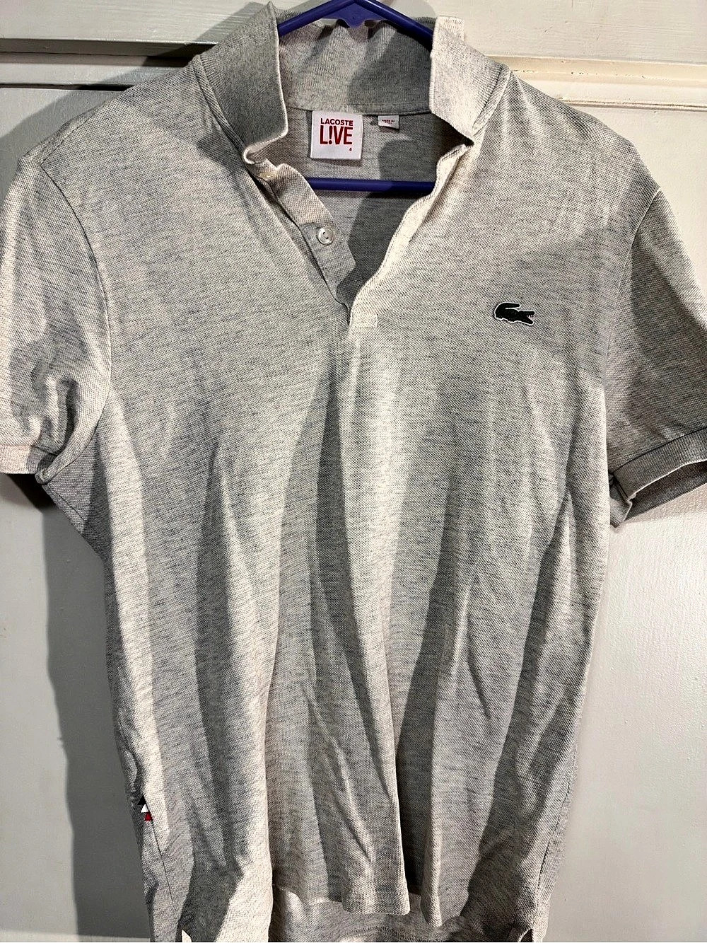 Lacoste L!VE Short Sleeve Pique Polo Shirt Gray Size 4